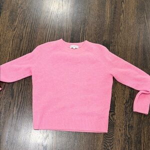 White + Warren Bright Pink Crew Neck Sweater
